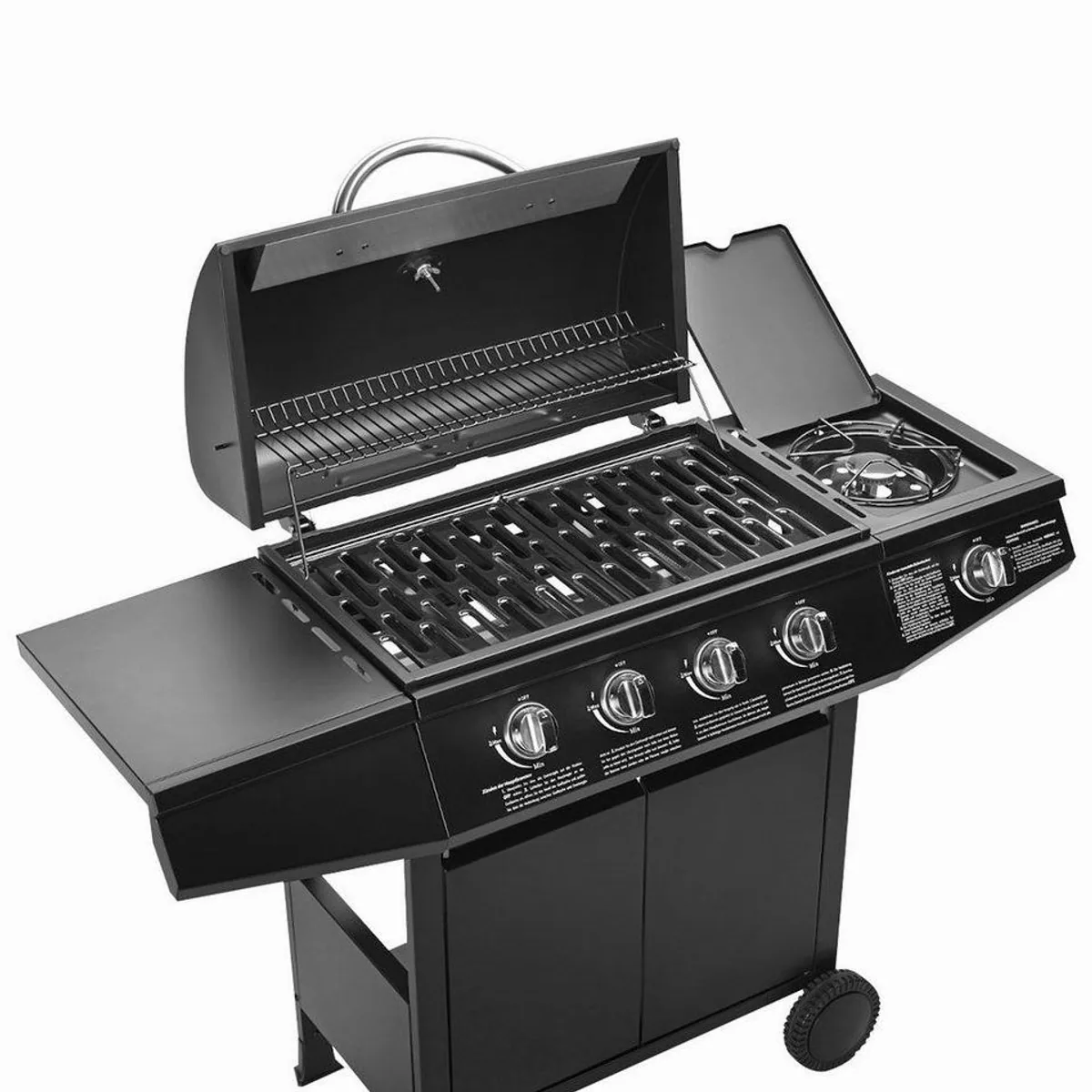 TAINO BASIC 4+1 Gasgrill, Piezozündung, Edelstahl-Brenner, praktische Ablagemöglichkeiten 4