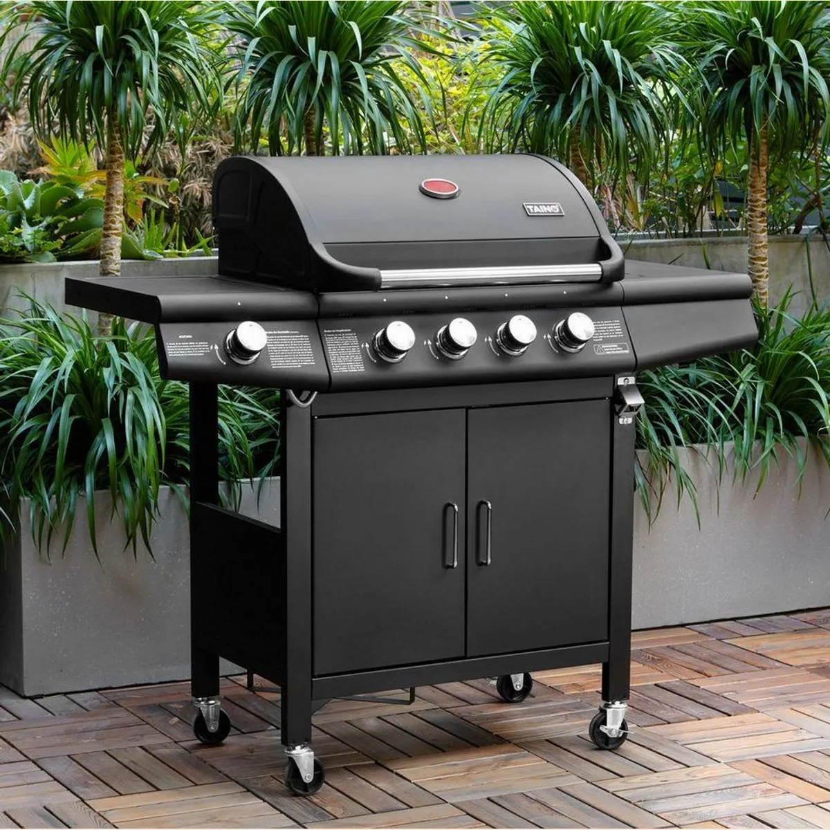 TAINO RED 4+1 Gasgrill, 4 Edelstahlbrenner, Piezozündung, Grillspieß-Auflage 2