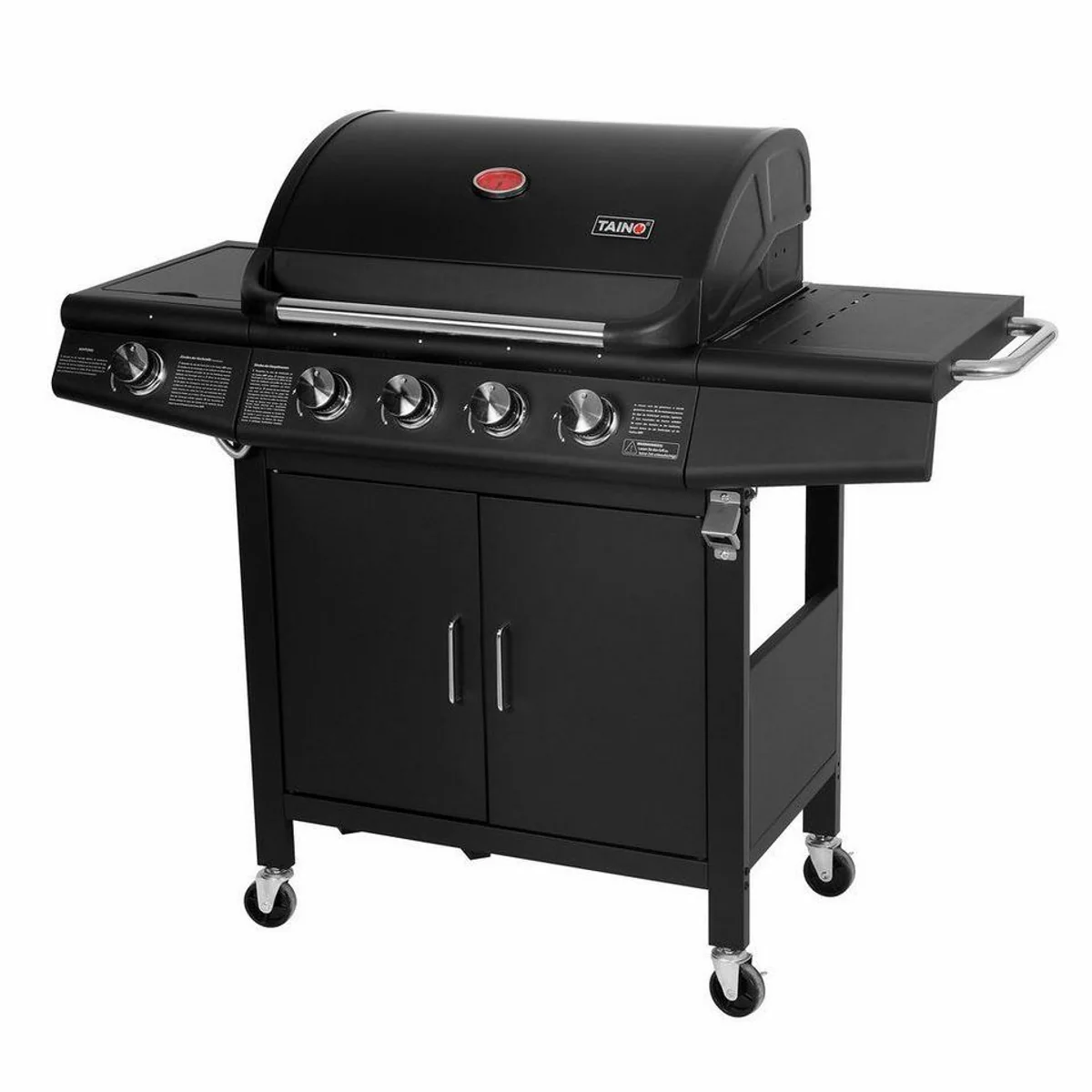 TAINO RED 4+1 Gasgrill, 4 Edelstahlbrenner, Piezozündung, Grillspieß-Auflage 5
