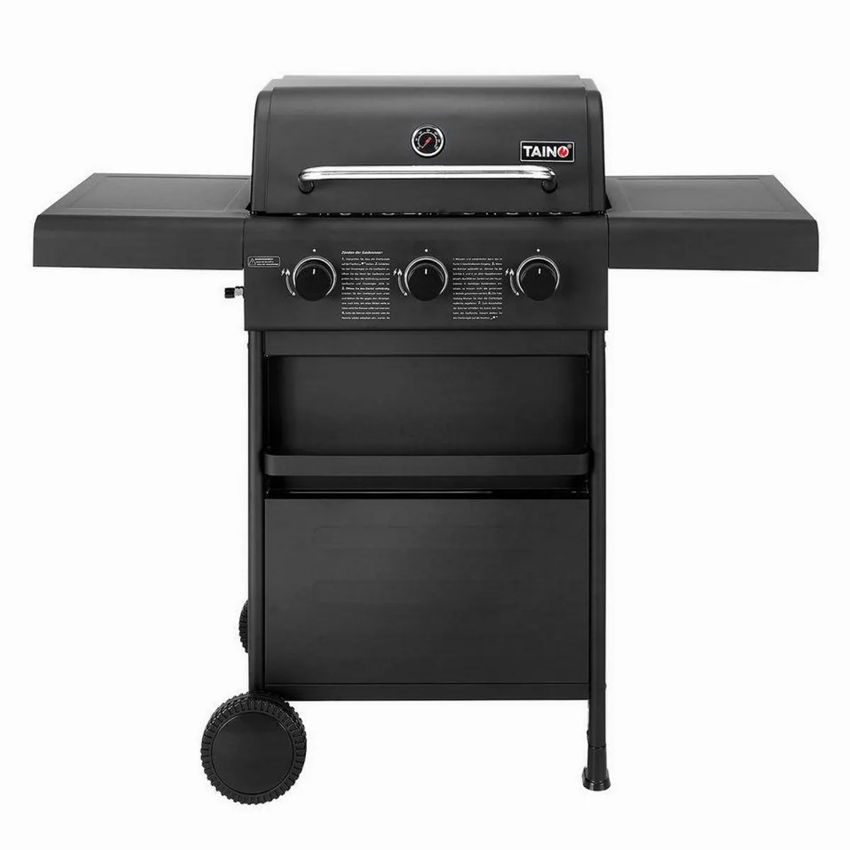 TAINO COMPACT 3+0 Gasgrill, 3 Edelstahlbrenner, klappbare Ablagen 2