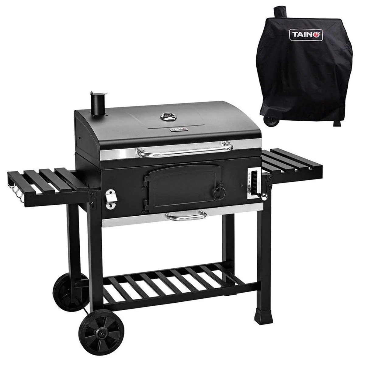 TAINO HERO XXL Holzkohlegrill, große Grillfläche, höhenverstellbare Kohlewanne