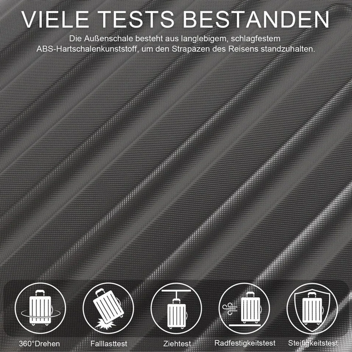 TAN.TOMI Kofferset 3-teilig, leichtes ABS-Material, 360°-Rollen — Handgepäck & Aufgabegepäck 5