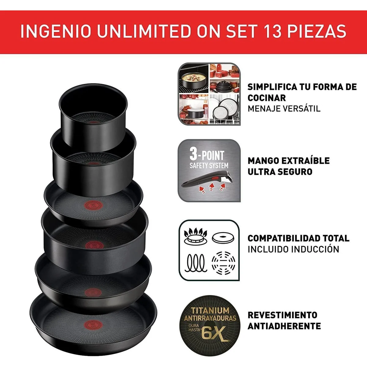 Tefal Ingenio Unlimited Topf-Set 13-teilig, vielseitig, langlebig, spülmaschinenfest 3