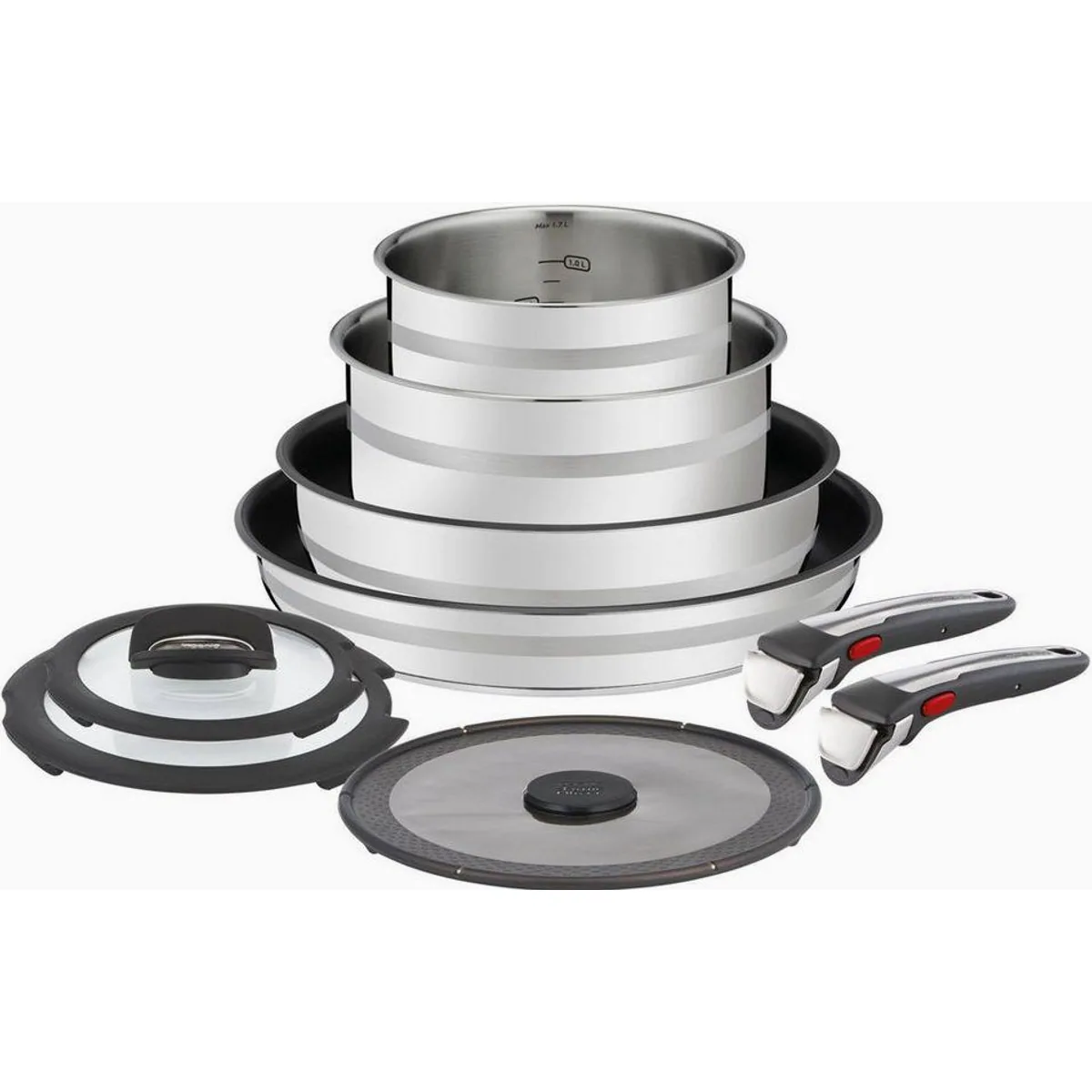 Tefal Ingenio Pfannen-Set, 9-teilig, abnehmbarer Griff, antihaftbeschichtet