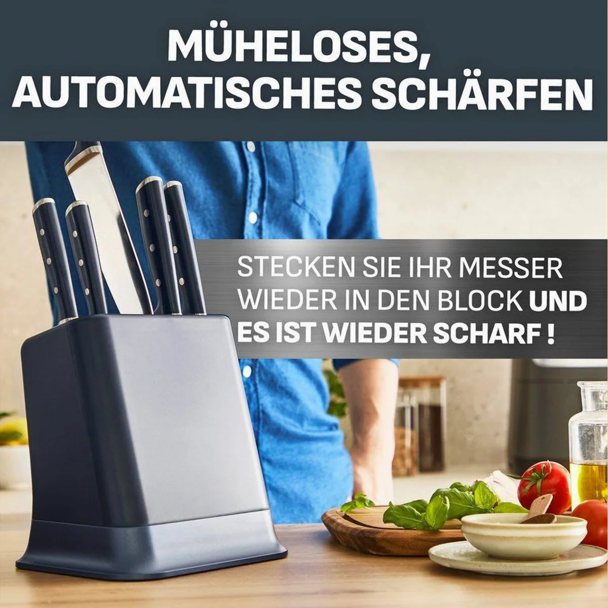 Tefal EverSharp Pro Messer-Set, 6-teilig, selbstschärfender Messerblock 5