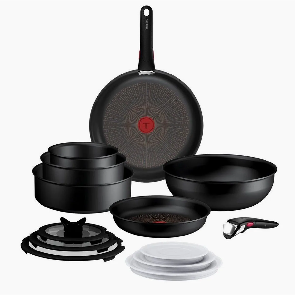 Tefal Ingenio Excellence Fusion Pfannen-Set, 14-teilig, stapelbar, abnehmbarer Griff, Induktion