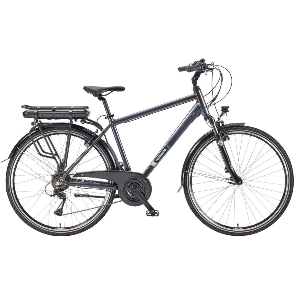 Telefunken E-Trekking Expedition XT485 Herren, kraftvoller Heckmotor, 21-Gang Shimano Schaltung