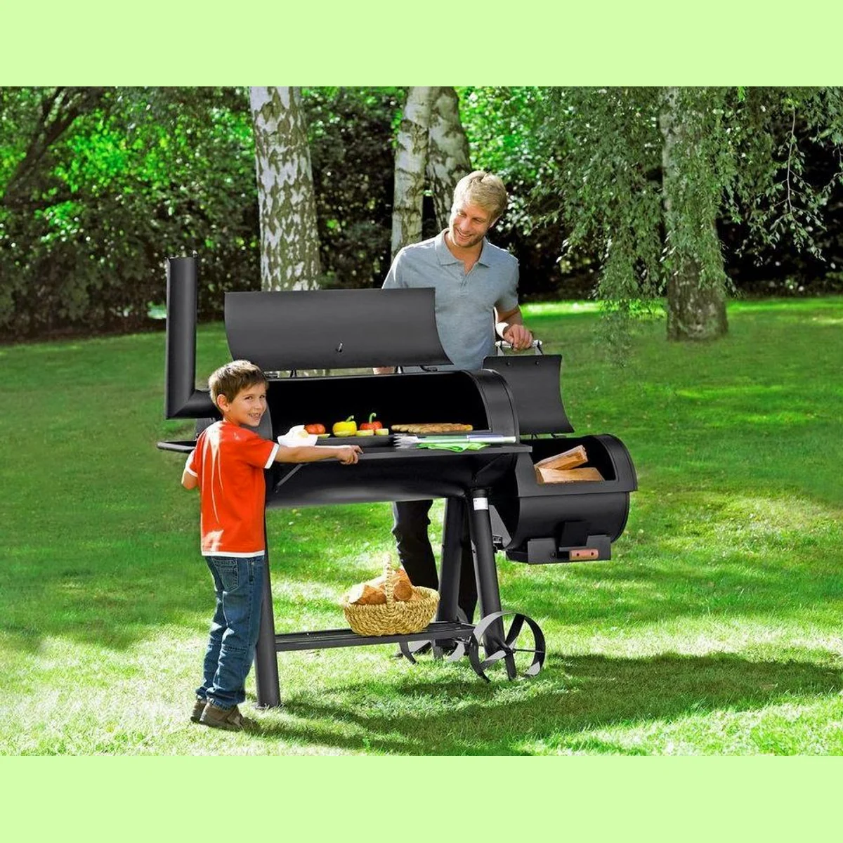Tepro Smoker Milwaukee, 171x78,5x151 cm, gleichmäßiges Garen, einstellbare Temperatur, inkl. Thermometer 2