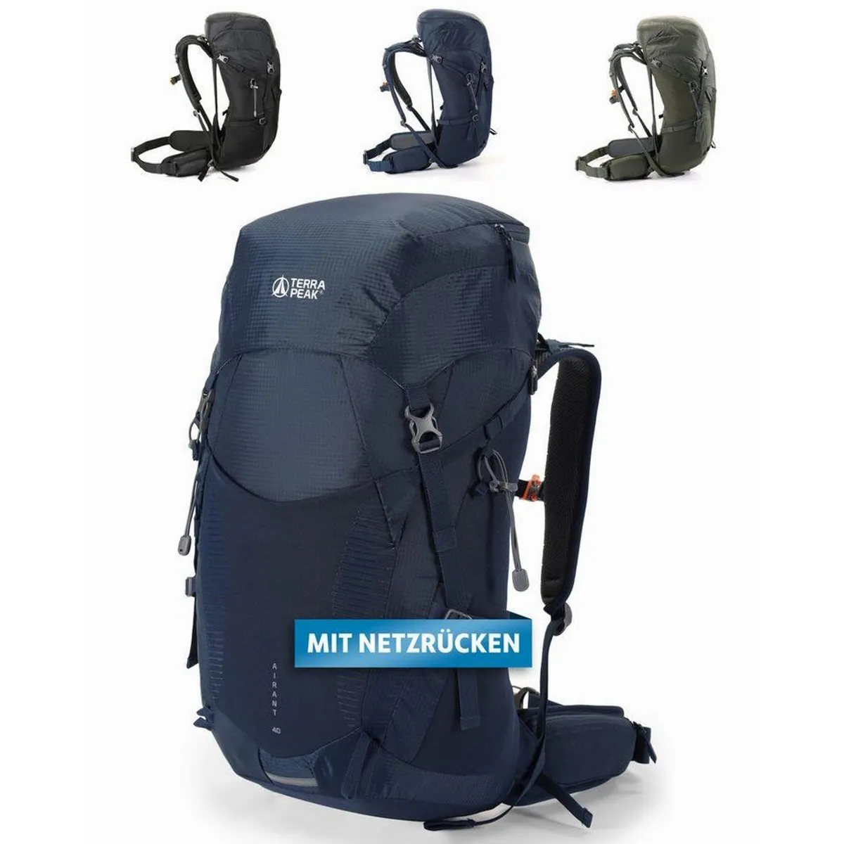 Terra Peak Airant 40 Wanderrucksack, belüfteter Netzrücken, 40 Liter