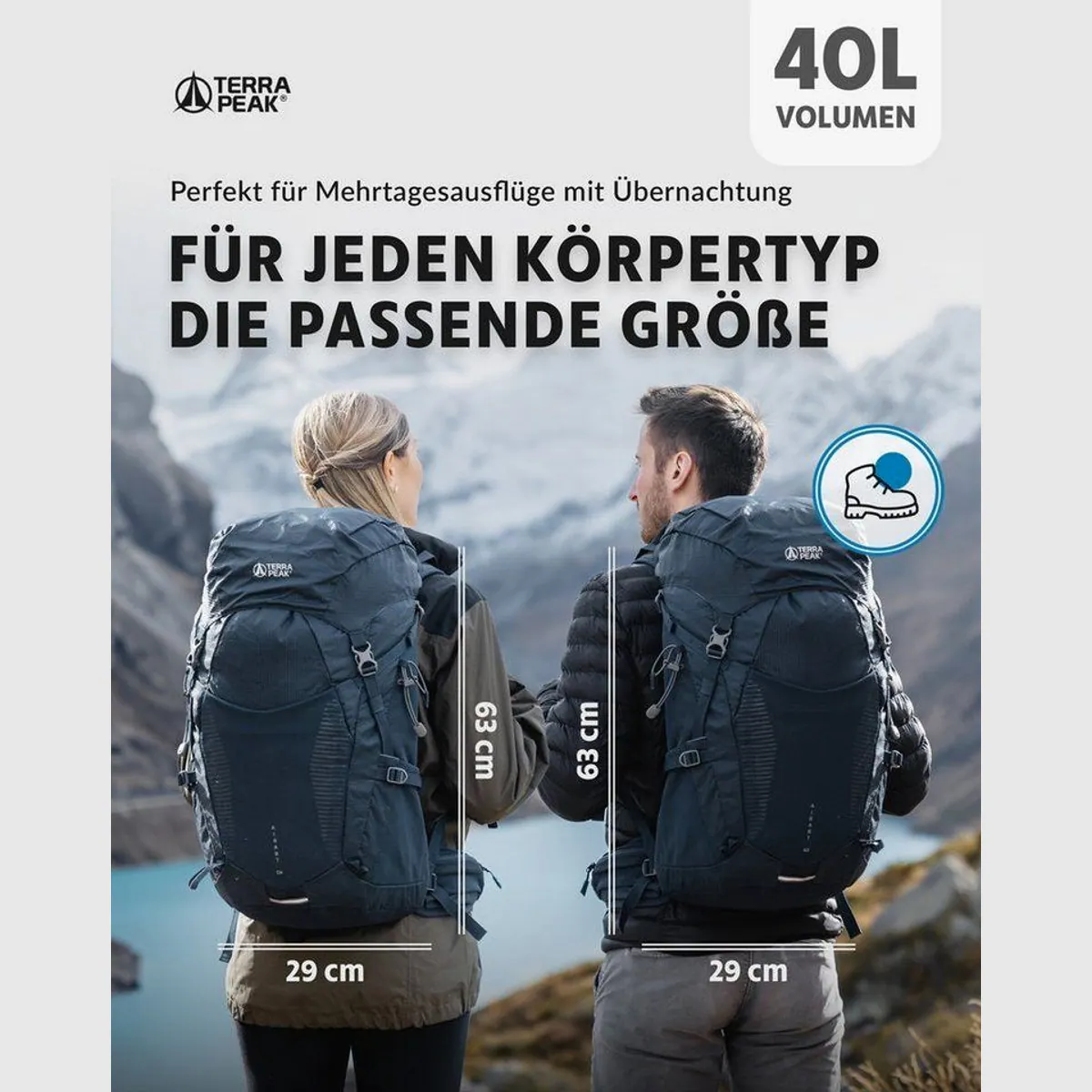 Terra Peak Airant 40 Wanderrucksack, belüfteter Netzrücken, 40 Liter 2