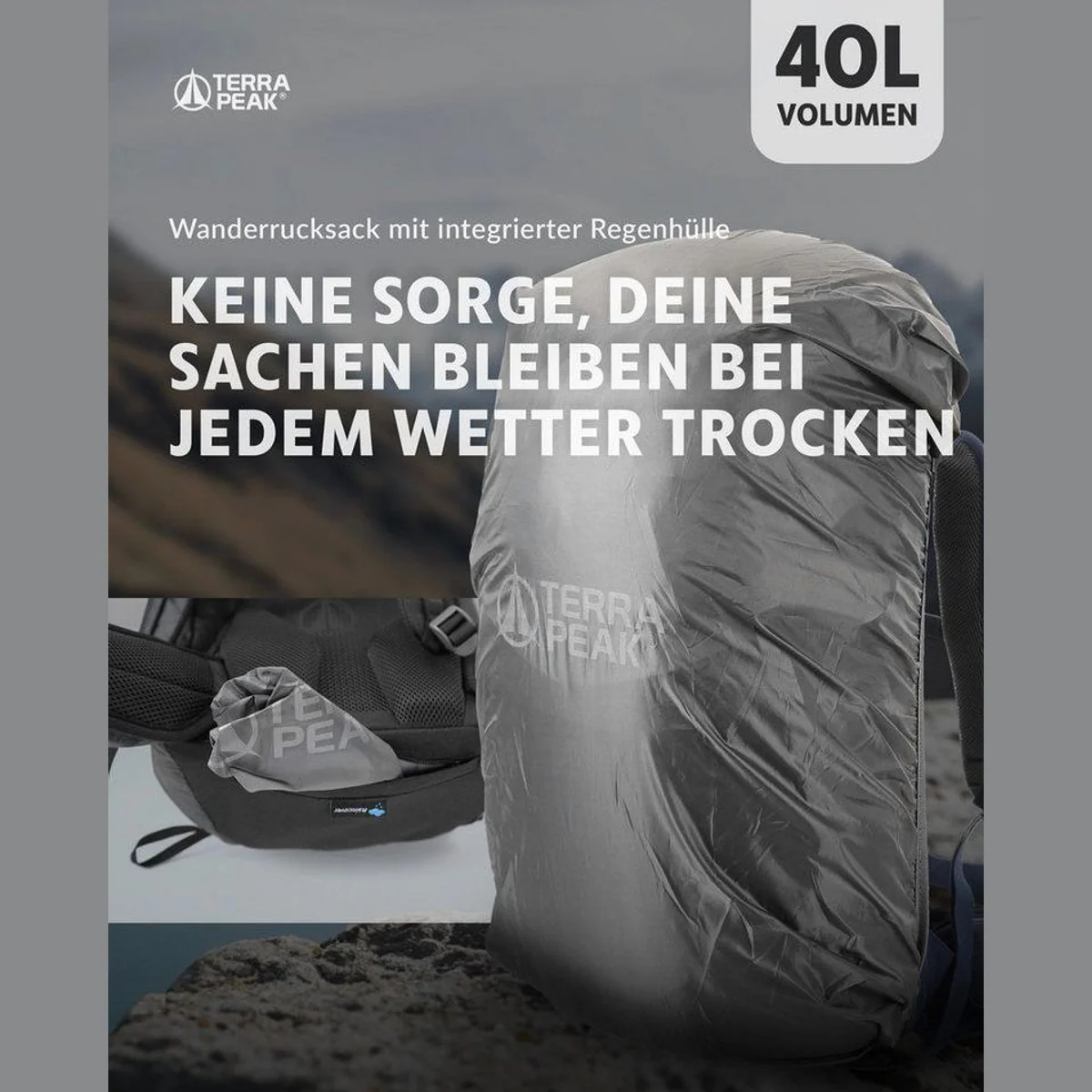 Terra Peak Airant 40 Wanderrucksack, belüfteter Netzrücken, 40 Liter 5