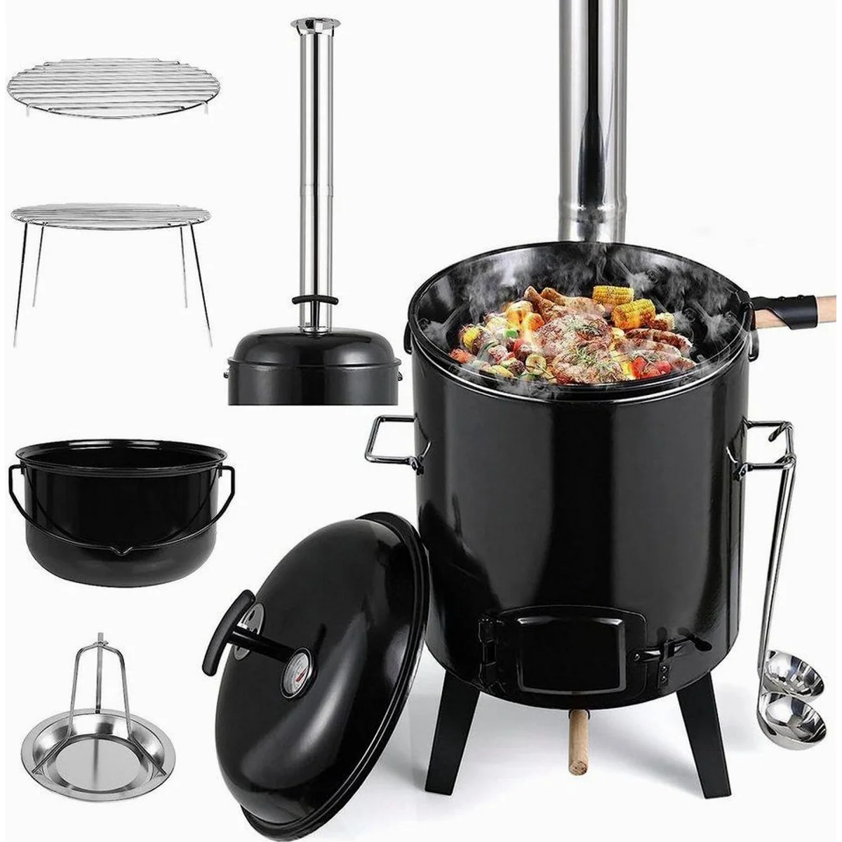 TLGREEN Gulaschkanone, 5-in-1 Multifunktional, 21L Topf, Thermometer & Zubehör