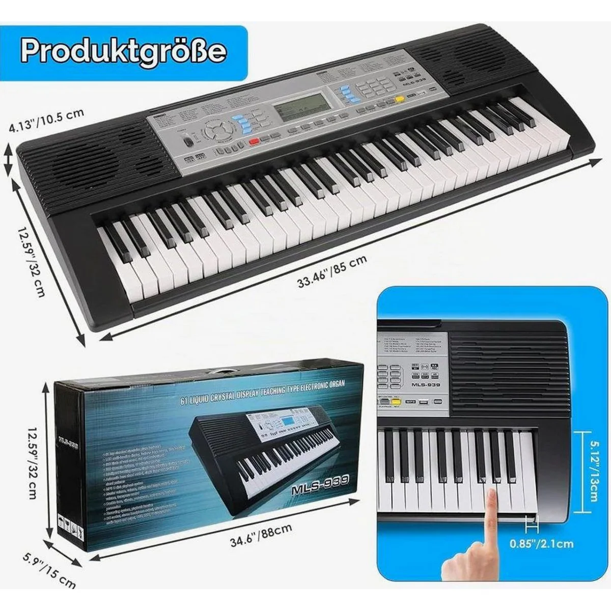 TLGREEN Digitalpiano Keyboard 61 Tasten, 500 Voices, LCD Bildschirm — ideal für Anfänger 2