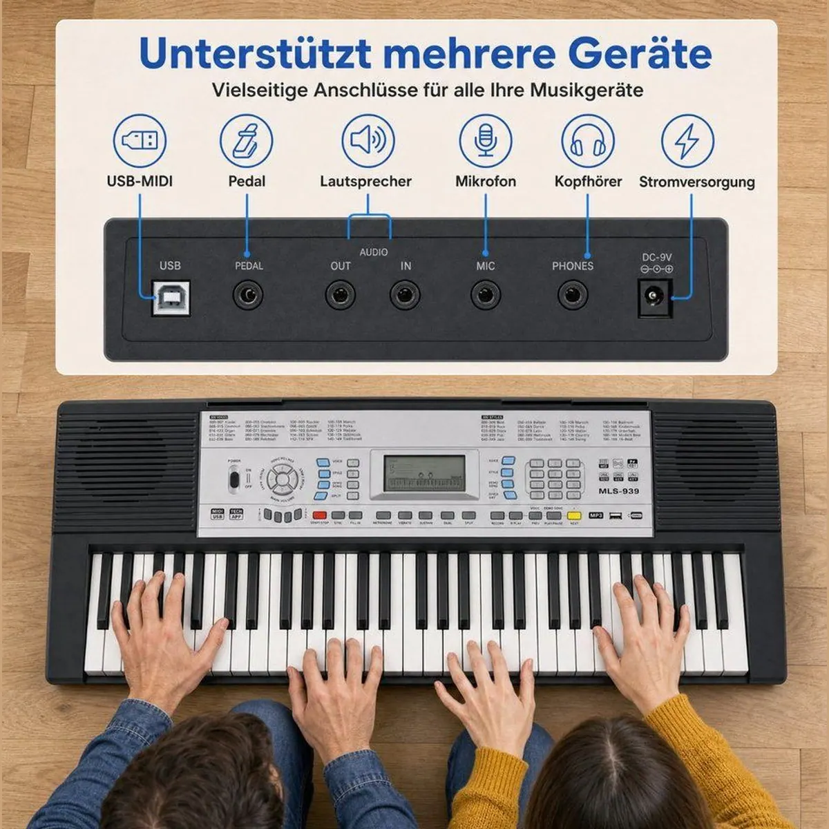 TLGREEN Digitalpiano Keyboard 61 Tasten, 500 Voices, LCD Bildschirm — ideal für Anfänger 4