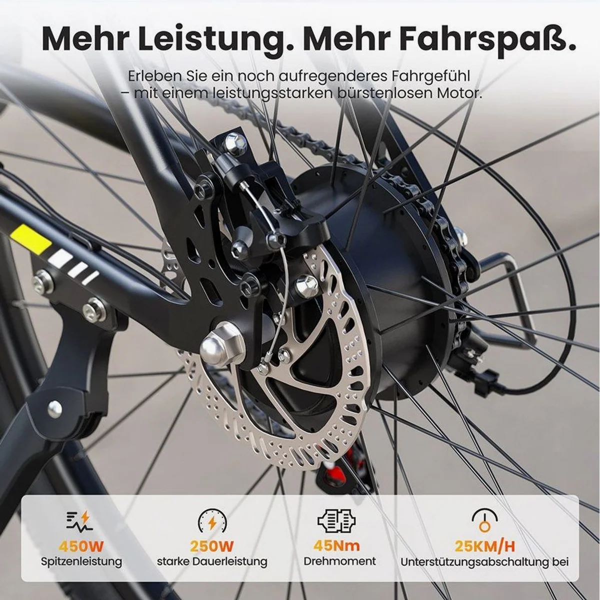 Touroll E-Bike U1 Trekkingrad, 250 W Motor, 468 Wh Akku, 21-Gang Shimano 3