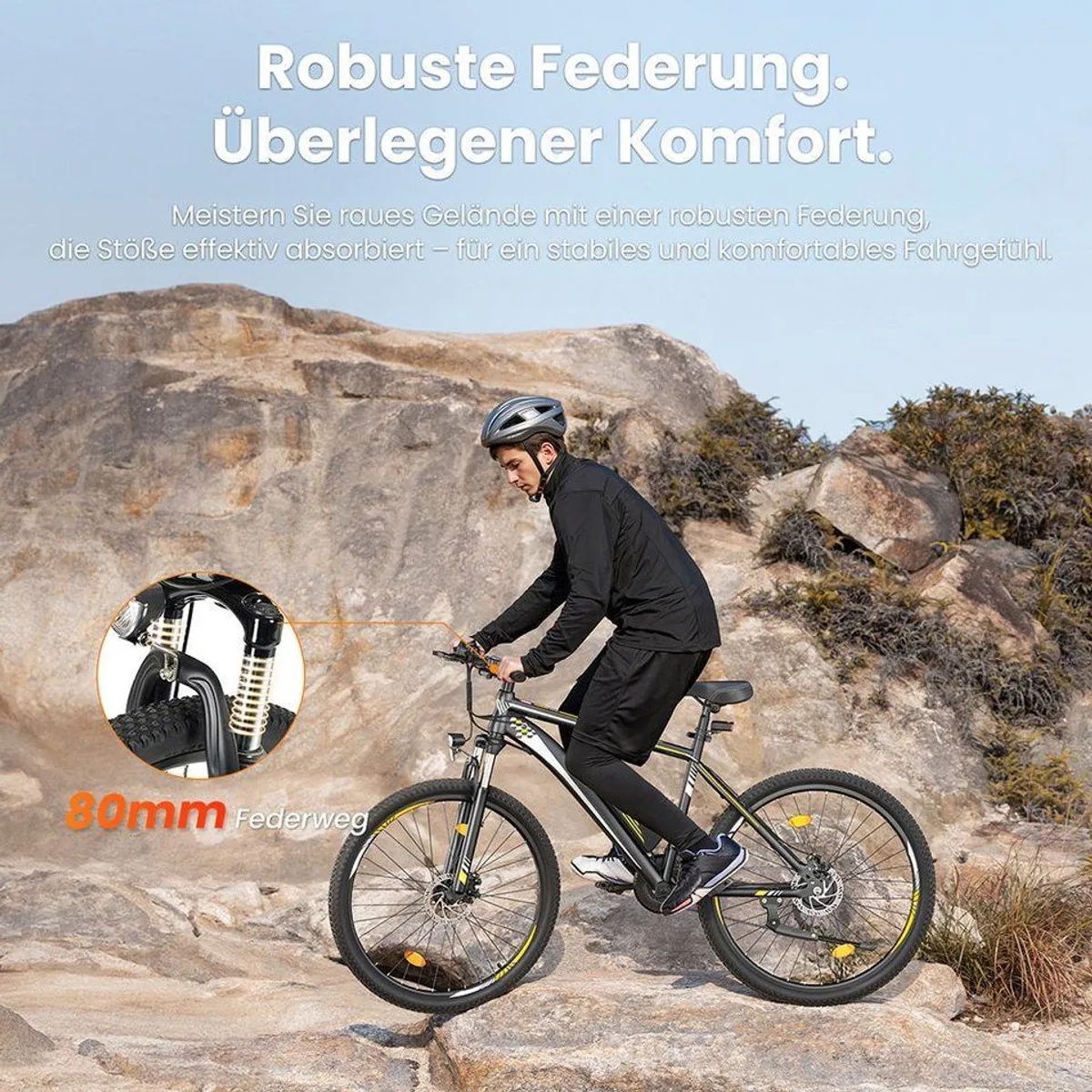 Touroll E-Bike U1 Trekkingrad, 250 W Motor, 468 Wh Akku, 21-Gang Shimano 5