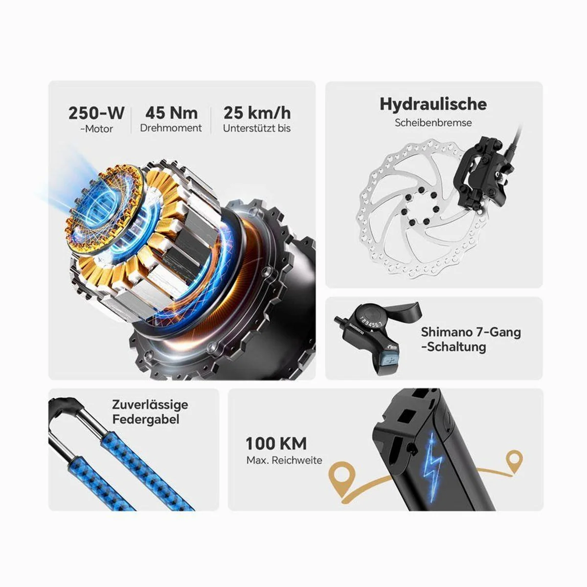 Touroll J2 ST Pro E-Bike, 7 Gang, 561,6 Wh Akku, bis 100 km Reichweite 3