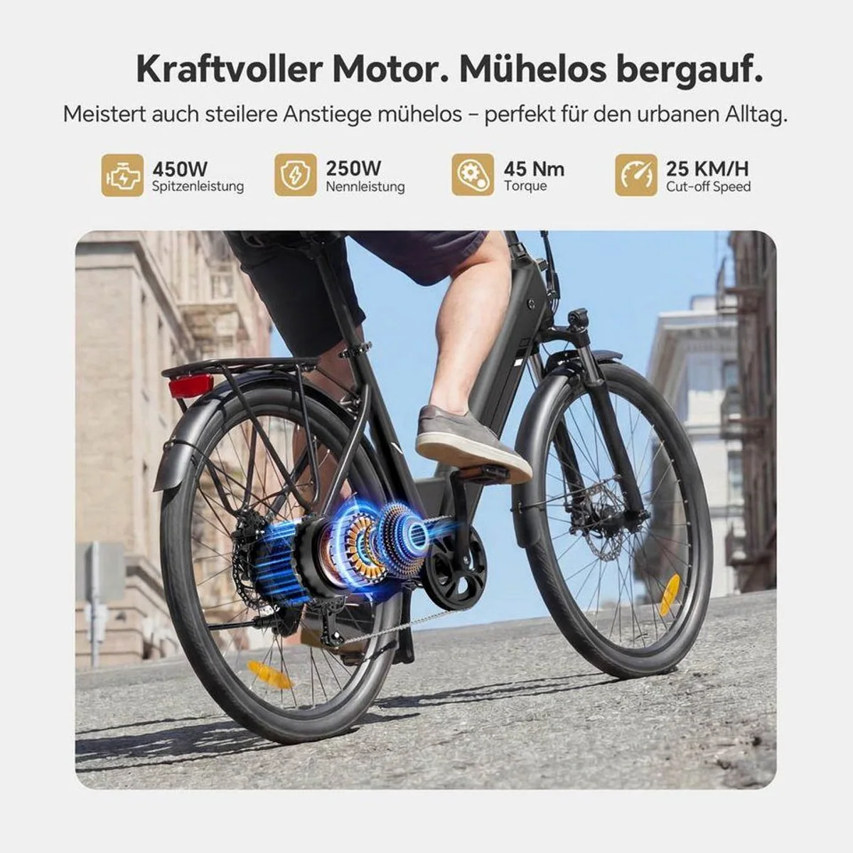 Touroll J2 ST Pro E-Bike, 7 Gang, 561,6 Wh Akku, bis 100 km Reichweite 4