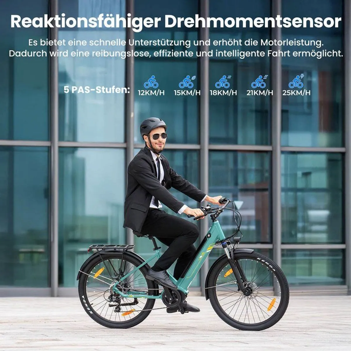 Touroll Urbano 3 E-Bike, 250W Mittelmotor, 7-Gang Shimano, 468 Wh Akku 5
