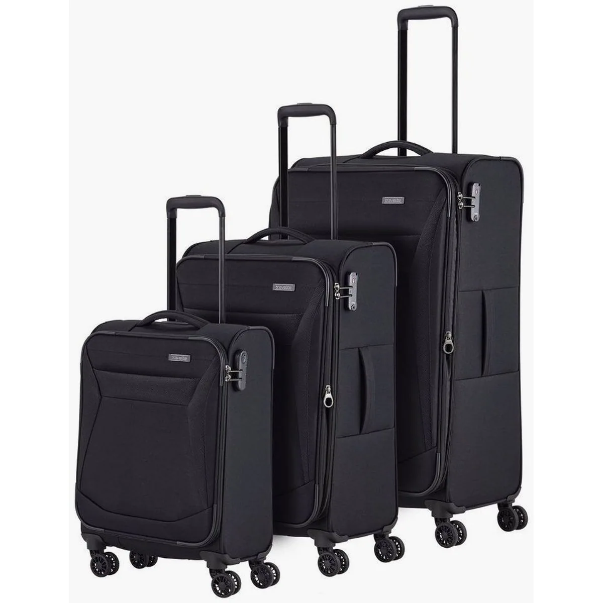travelite Chios Trolleyset, 3-teilig, leichtes Weichgepäck, erweiterbares Volumen