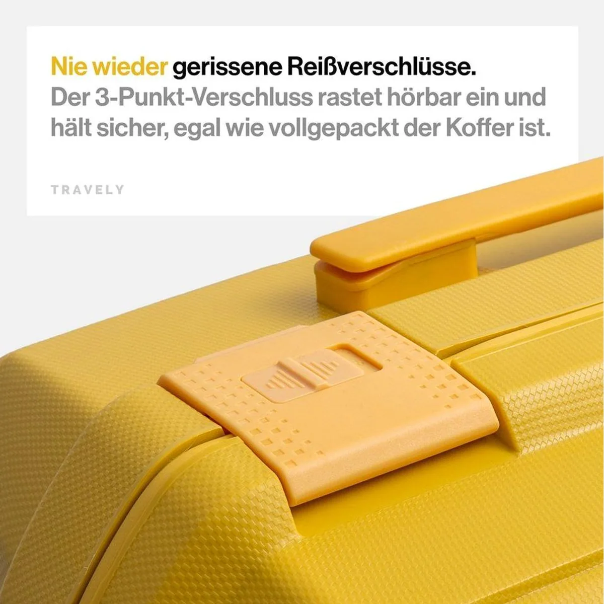 Travely Handgepäck Koffer 55x40x20cm, leicht und robust, 4 Rollen 4