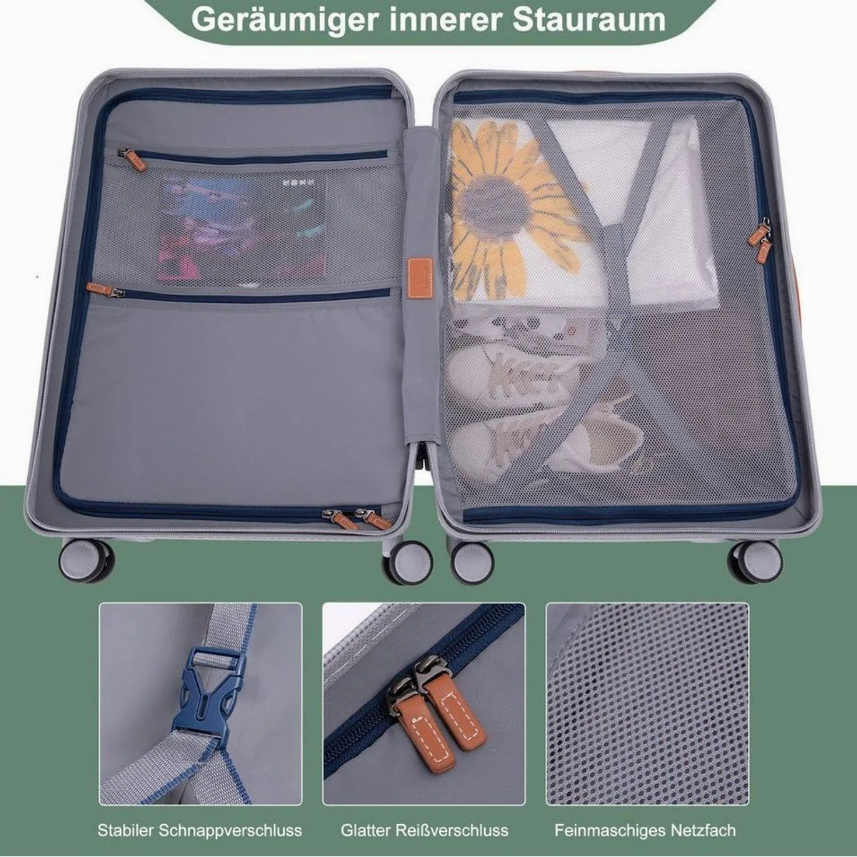 Travelhouse Capri Trolleyset, 3-teilig, USB-Anschluss, Hartschale, leicht & robust 3