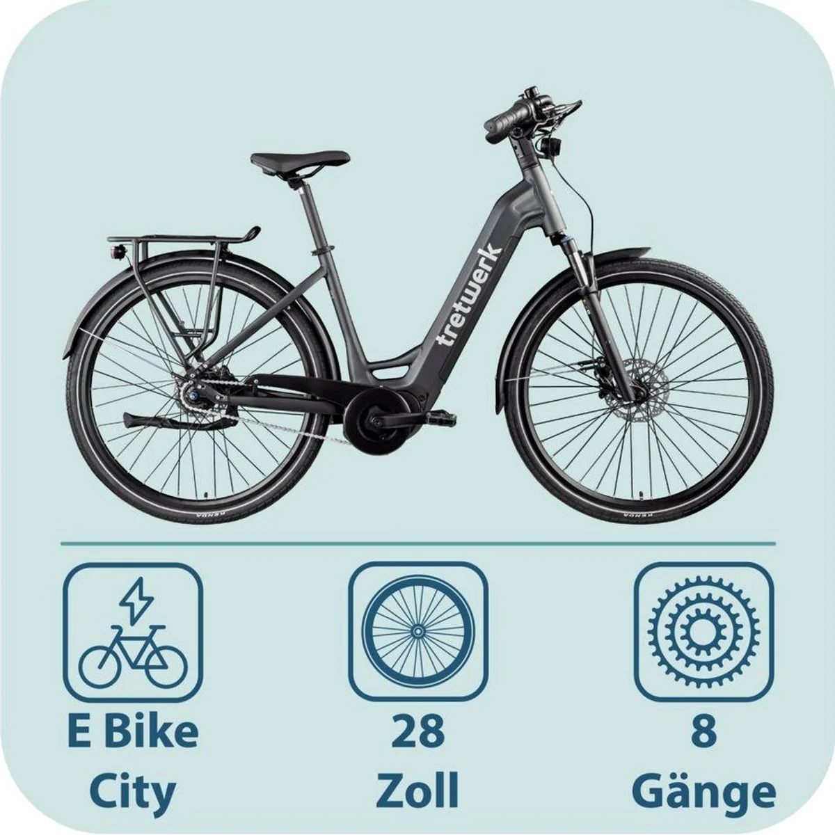 Tretwerk Amber Nexus E-Bike, 8-Gang Nabenschaltung, Mittelmotor, 550 Wh 2