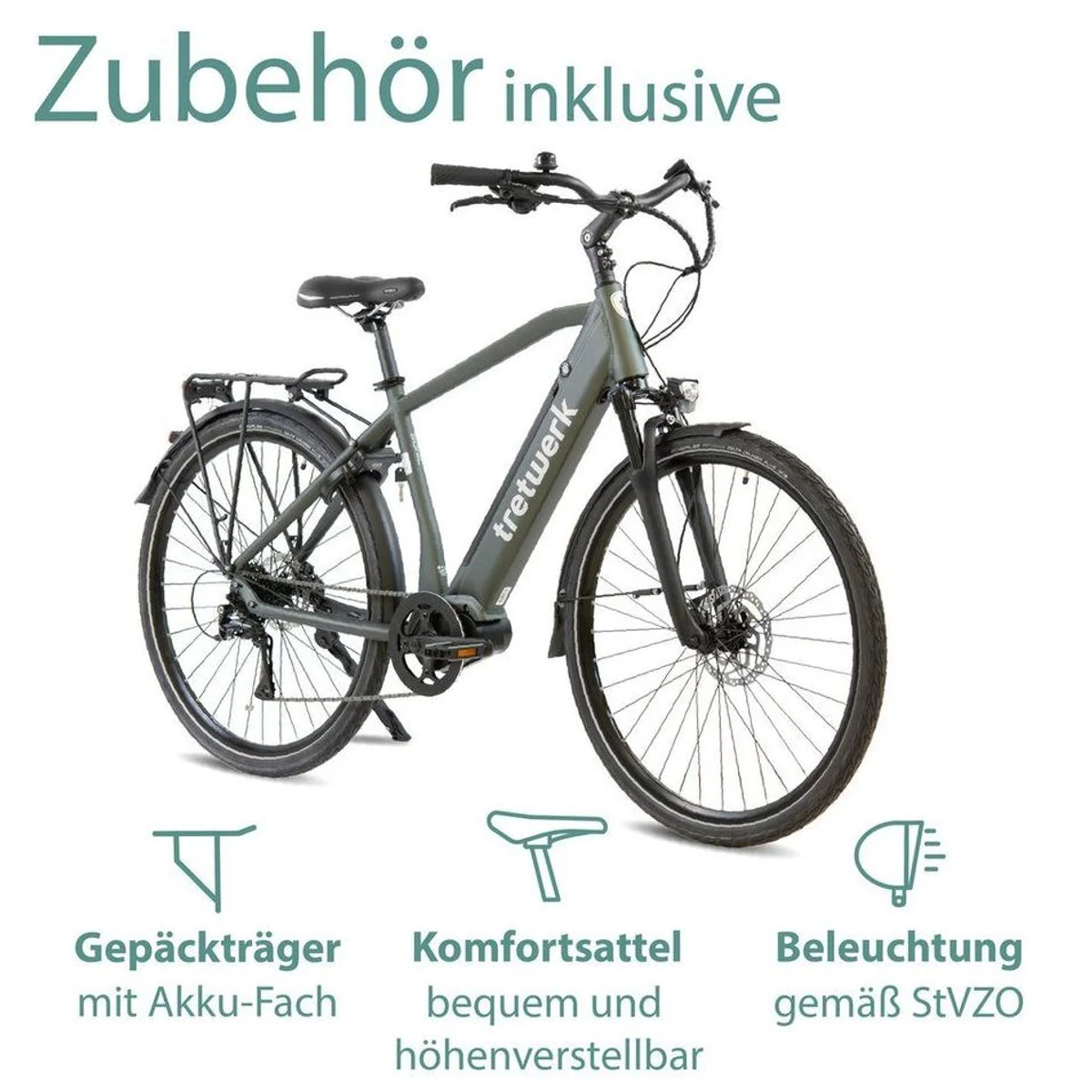 Tretwerk Sonic E-Bike Trekkingrad, 8-Gang Shimano, 522 Wh Akku, Mittelmotor 4