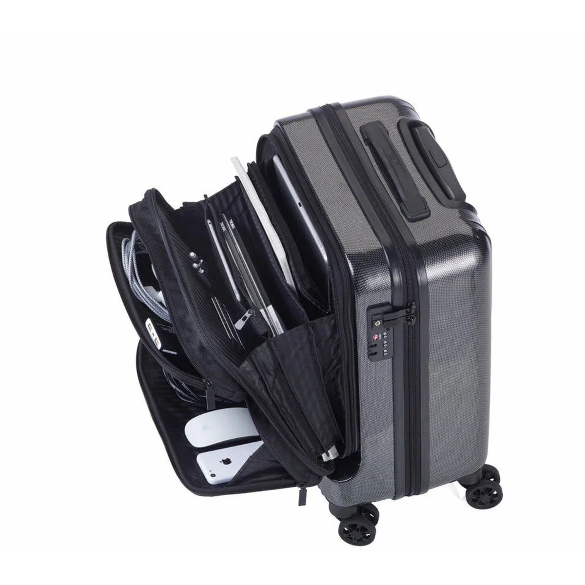 TROIKA 36 HOURS Business Trolley, Handgepäck mit Laptopfach, TSA Schloss, 4 Rollen, Hartschale 4