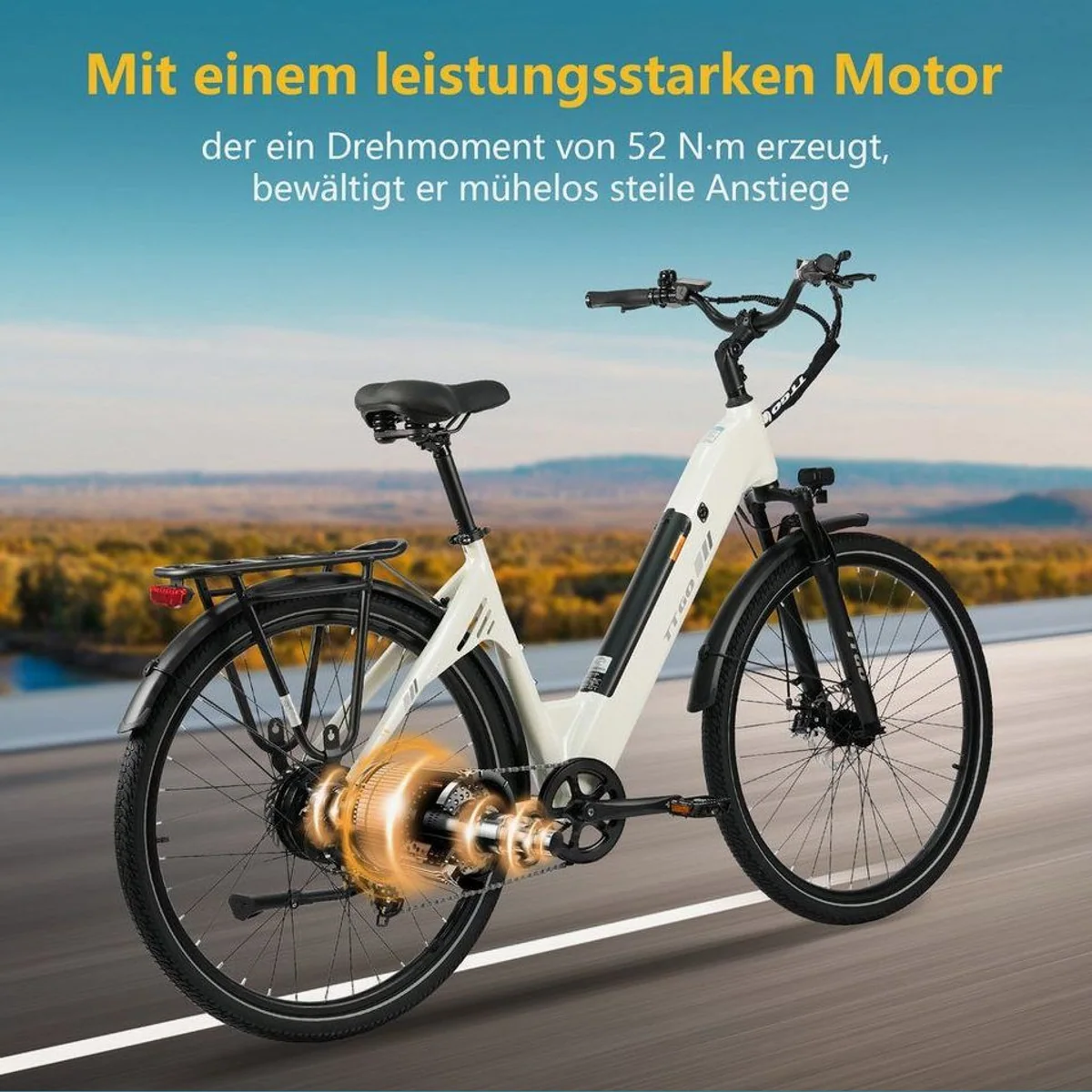 TTGO E-Bike C3 2.0, 55Nm, 650Wh, 150km Reichweite — leicht, stabil, 7-Gang Shimano 3