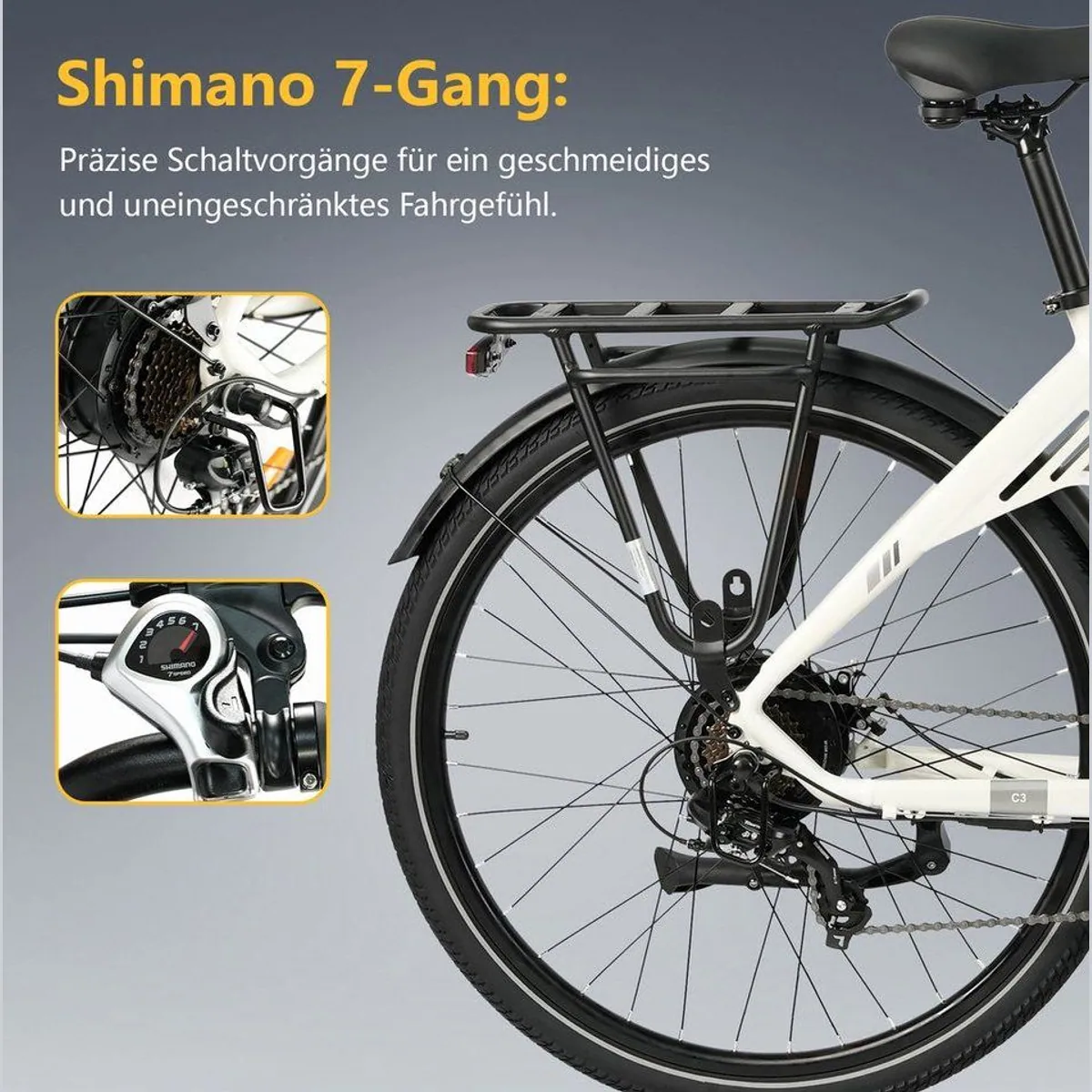 TTGO E-Bike C3 2.0, 55Nm, 650Wh, 150km Reichweite — leicht, stabil, 7-Gang Shimano 5