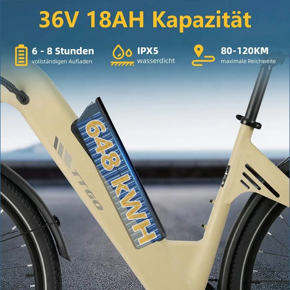 TTGO E-Bike Cityrad C3 SE, 120 km Reichweite, 7-Gang Shimano 4