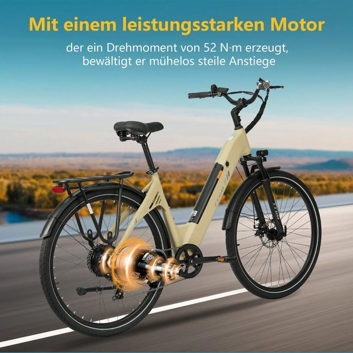 TTGO E-Bike Cityrad C3 SE, 120 km Reichweite, 7-Gang Shimano 5