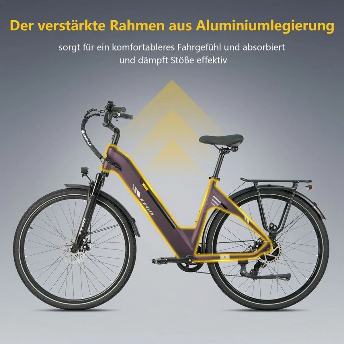 TTGO E-Bike Cityrad C3 SE, 120 km Reichweite, 7-Gang Shimano 2