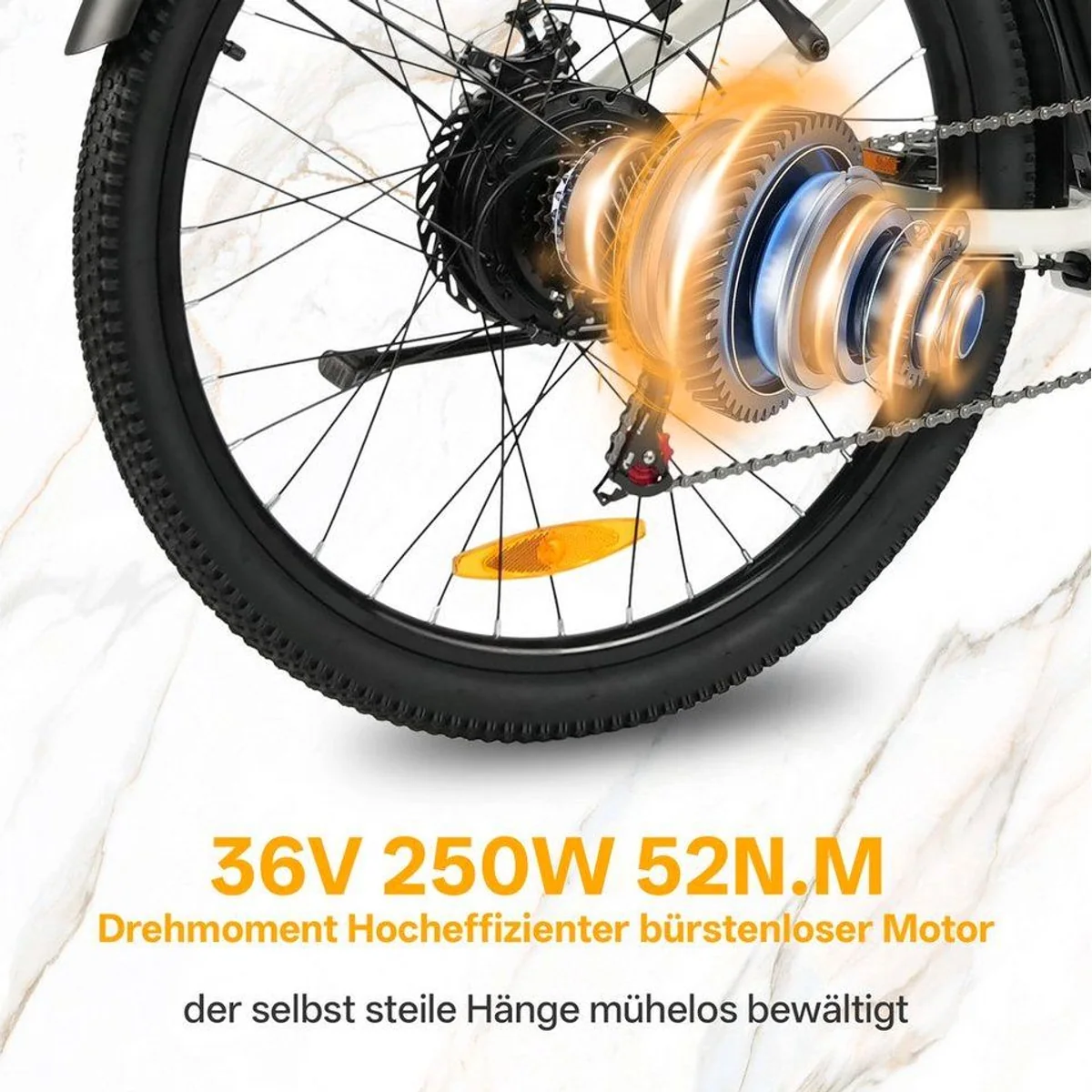 TTGO E-Bike Cityrad 26 Zoll, 80-120 km Reichweite, SHIMANO 7-Gang, Aluminiumrahmen 3