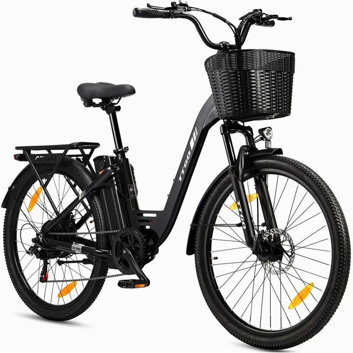 TTGO E-Bike Cityrad 26 Zoll, 80-120 km Reichweite, 7-Gang SHIMANO, Heckmotor