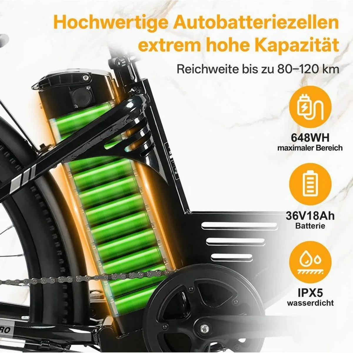 TTGO E-Bike Cityrad 26 Zoll, 80-120 km Reichweite, 7-Gang SHIMANO, Heckmotor 2