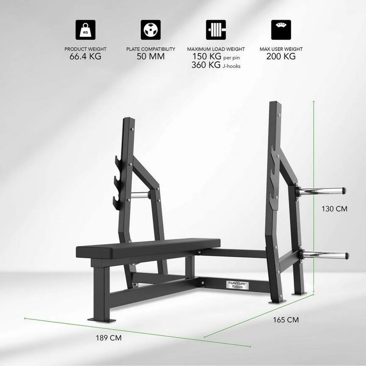 Tunturi V-Serie Horizontale Brustpresse, robuste Konstruktion, optimale Ergonomie 2
