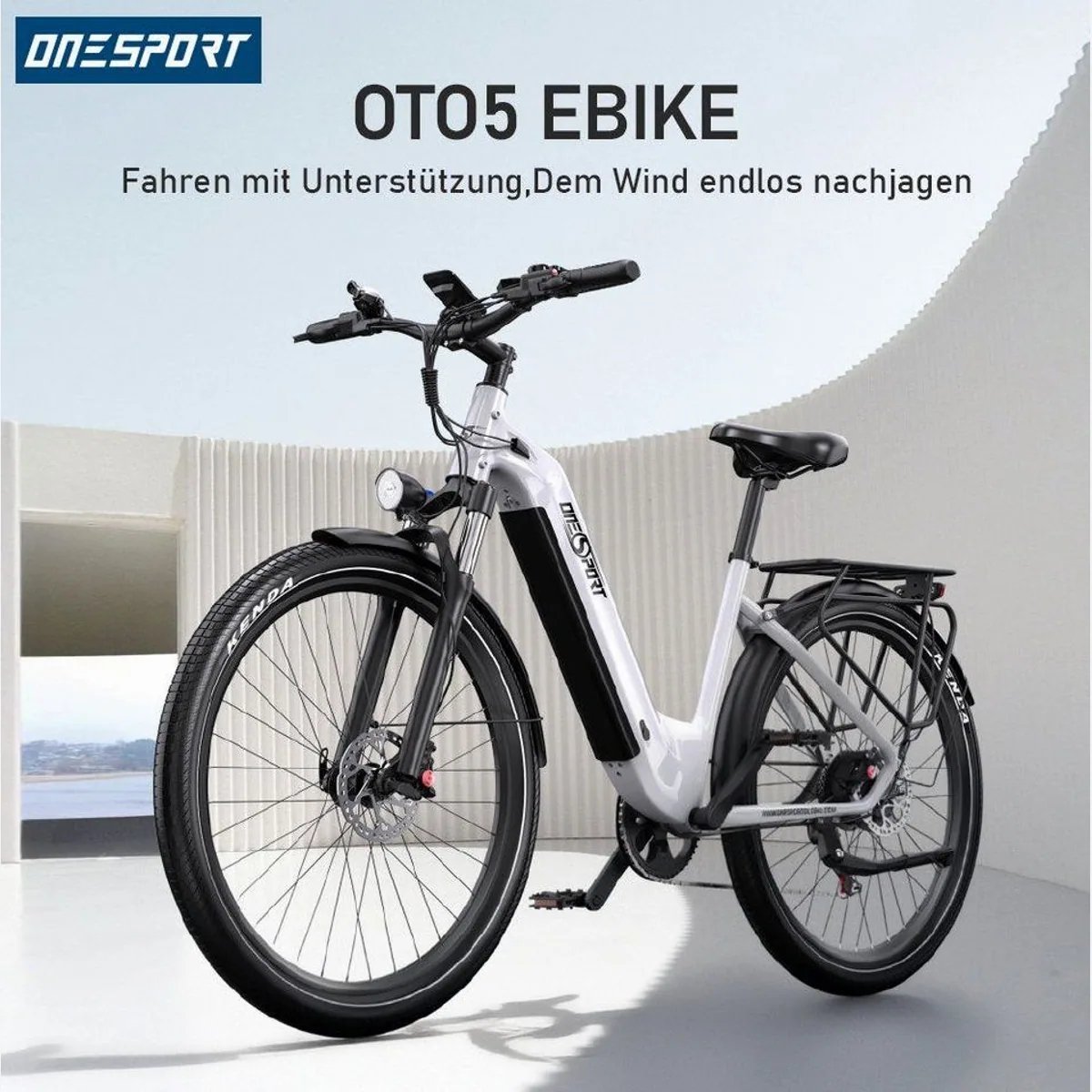 Vankel E-Bike Cityrad, 655Wh Akku, 250W Heckmotor, 7-Gang Shimano 3