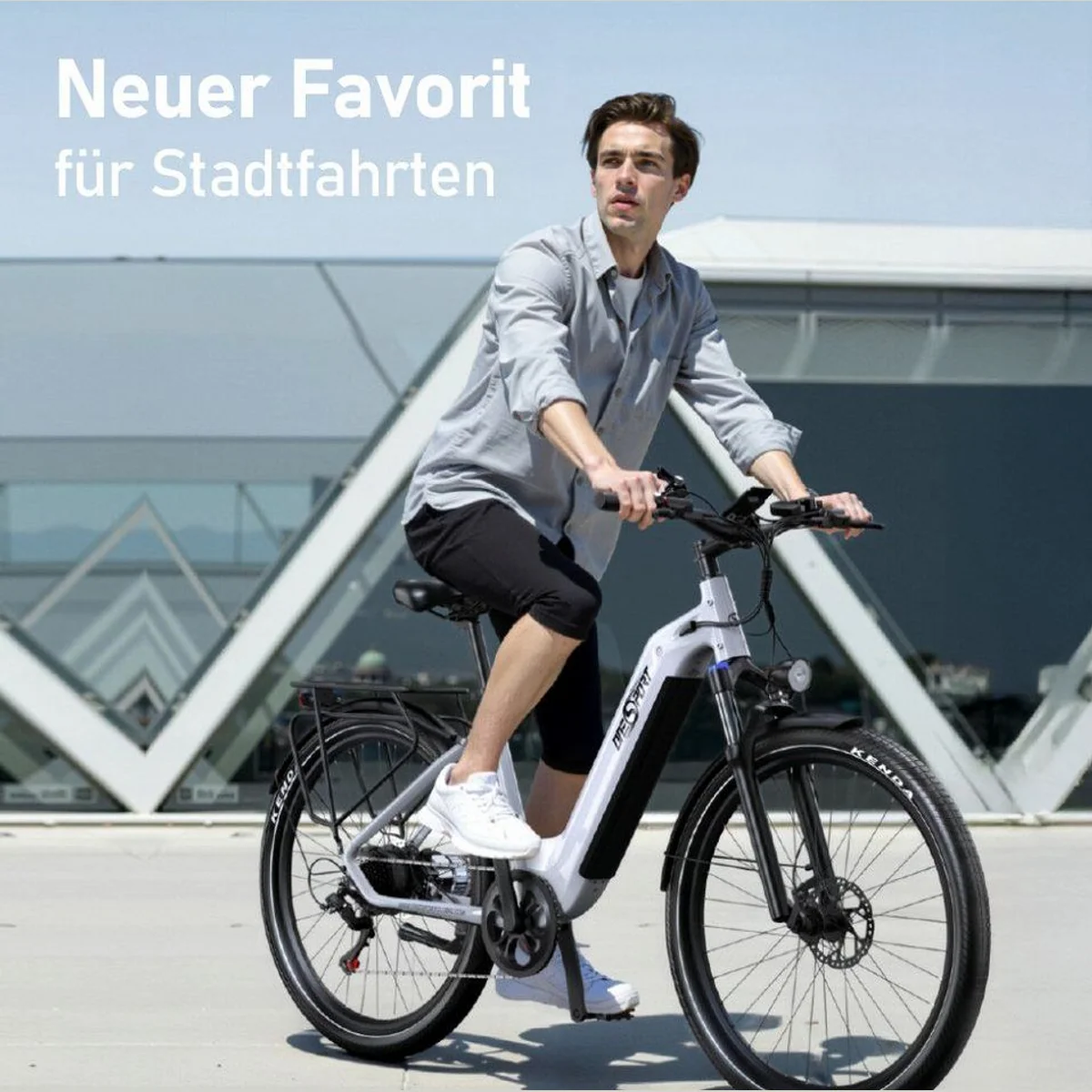 Vankel E-Bike Cityrad, 655Wh Akku, 250W Heckmotor, 7-Gang Shimano 4