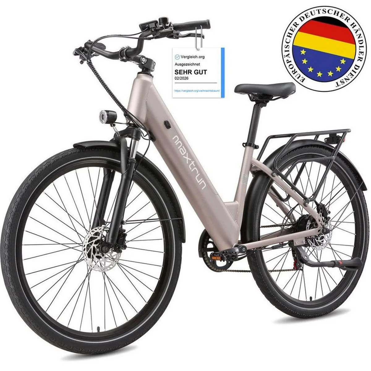 Vankel Lira City-Elektrofahrrad, 250W Motor, 140 km Reichweite, Hydraulische Bremsen