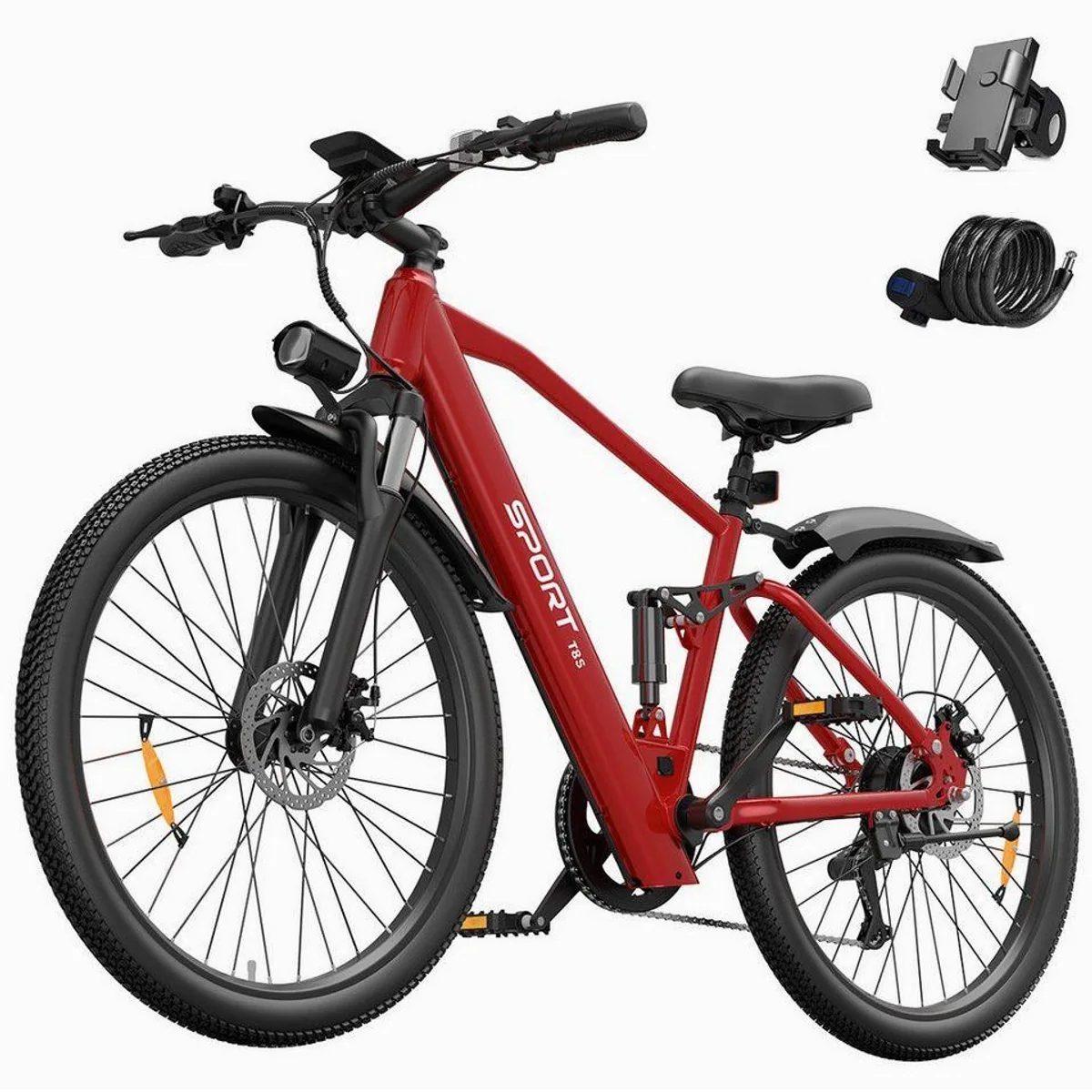 Vankel T8S E-Bike Cityrad, 250W Heckmotor, 624Wh Akku, Shimano 7-Gang
