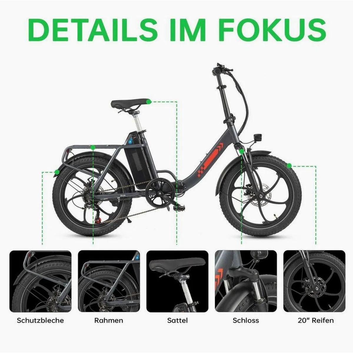 Vankel E-Bike E1 Faltrad, kompakt, leistungsstark, faltbar 2