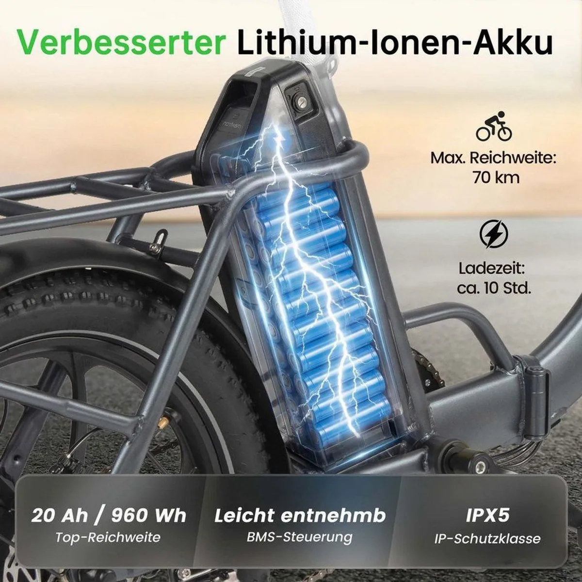 Vankel E-Bike E1 Faltrad, kompakt, leistungsstark, faltbar 4
