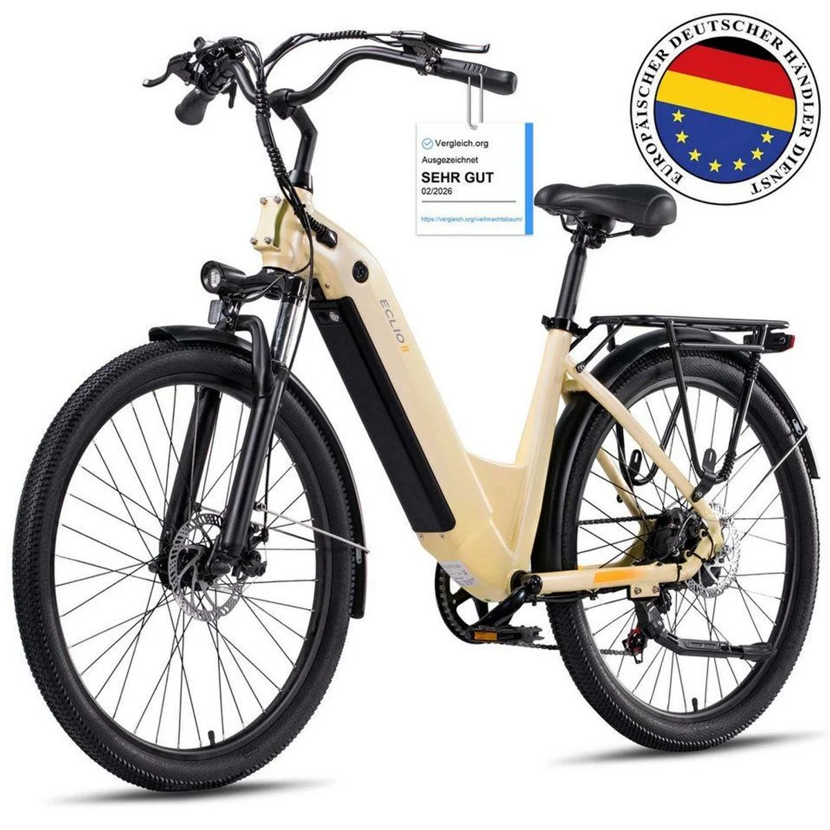 Vankel Eclio Otium 3 City-E-Bike, 250W Motor, 120 km Reichweite, 7-Gang-Schaltung