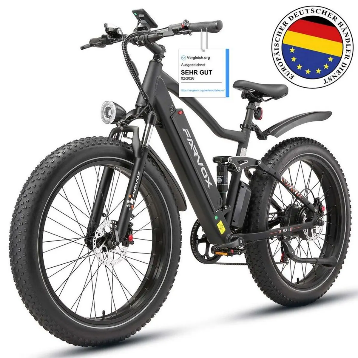 Vankel MX1 E-Bike Cityrad, 624 Wh Akku, 250W Motor, 100 km Reichweite
