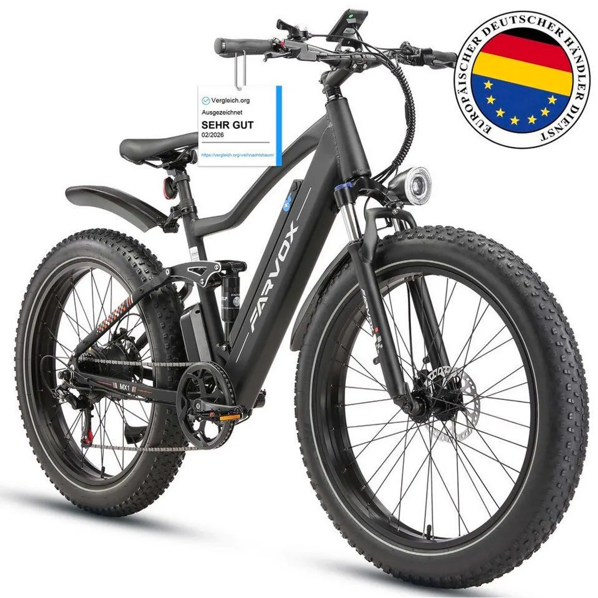 Vankel MX1 E-Bike Cityrad, 624 Wh Akku, 250W Motor, 100 km Reichweite 2