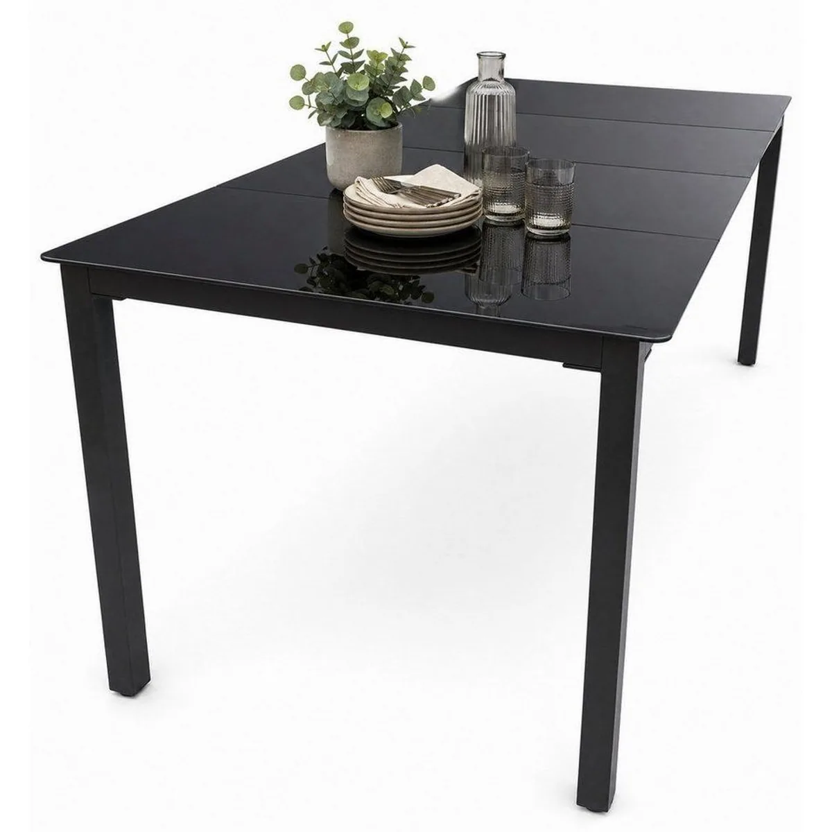 VCM Garten-Essgruppe Miami 9er Set, robust und platzsparend — Tisch & 8 Klappstühle 2