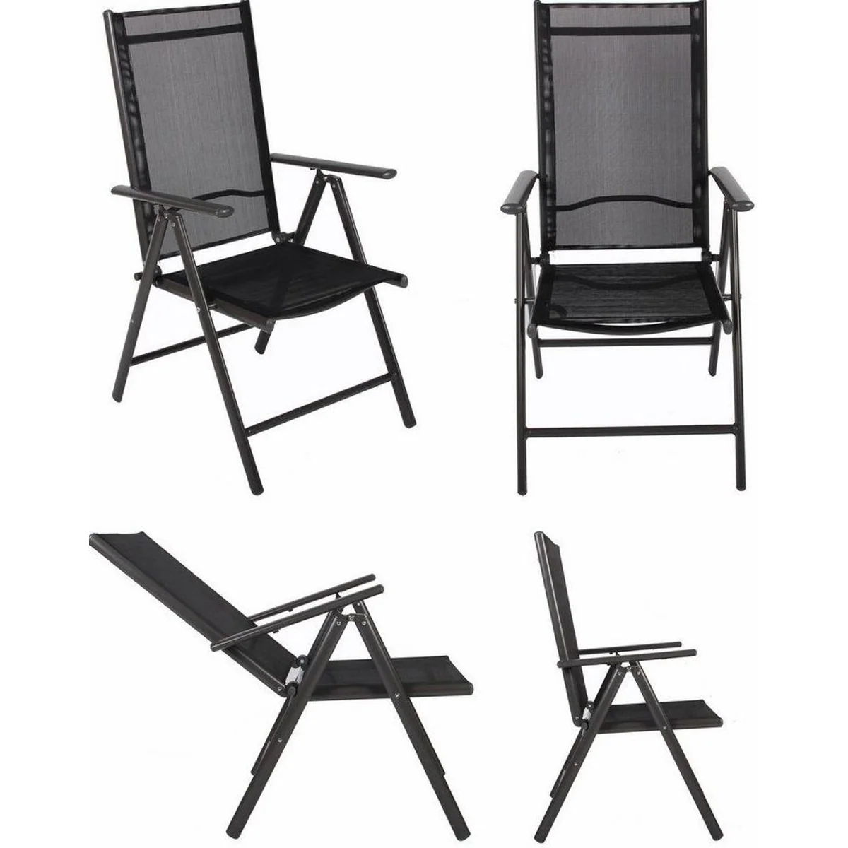 VCM Garten-Essgruppe Miami 9er Set, robust und platzsparend — Tisch & 8 Klappstühle 4