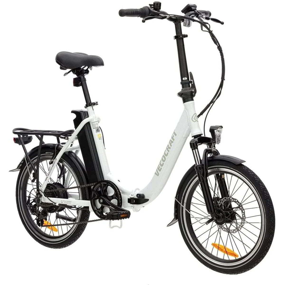 VECOCRAFT E-Pax 20 Zoll E-Bike, 250W Heckmotor, 7-Gang Shimano, herausnehmbarer Akku